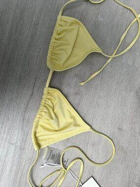 BRAND NEW never worn bikini top, butter yellow